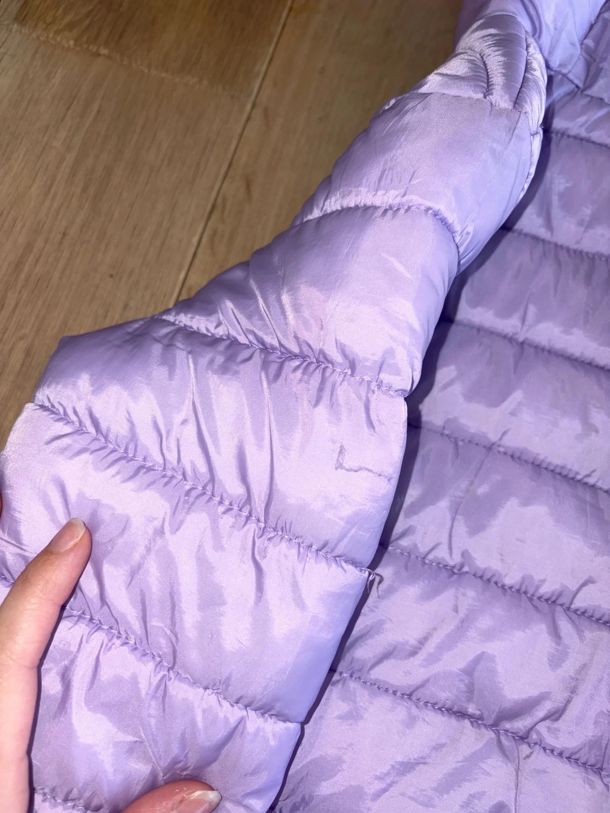 Purple hooded down jacket Lila Kiabi size 8 years – photo 4